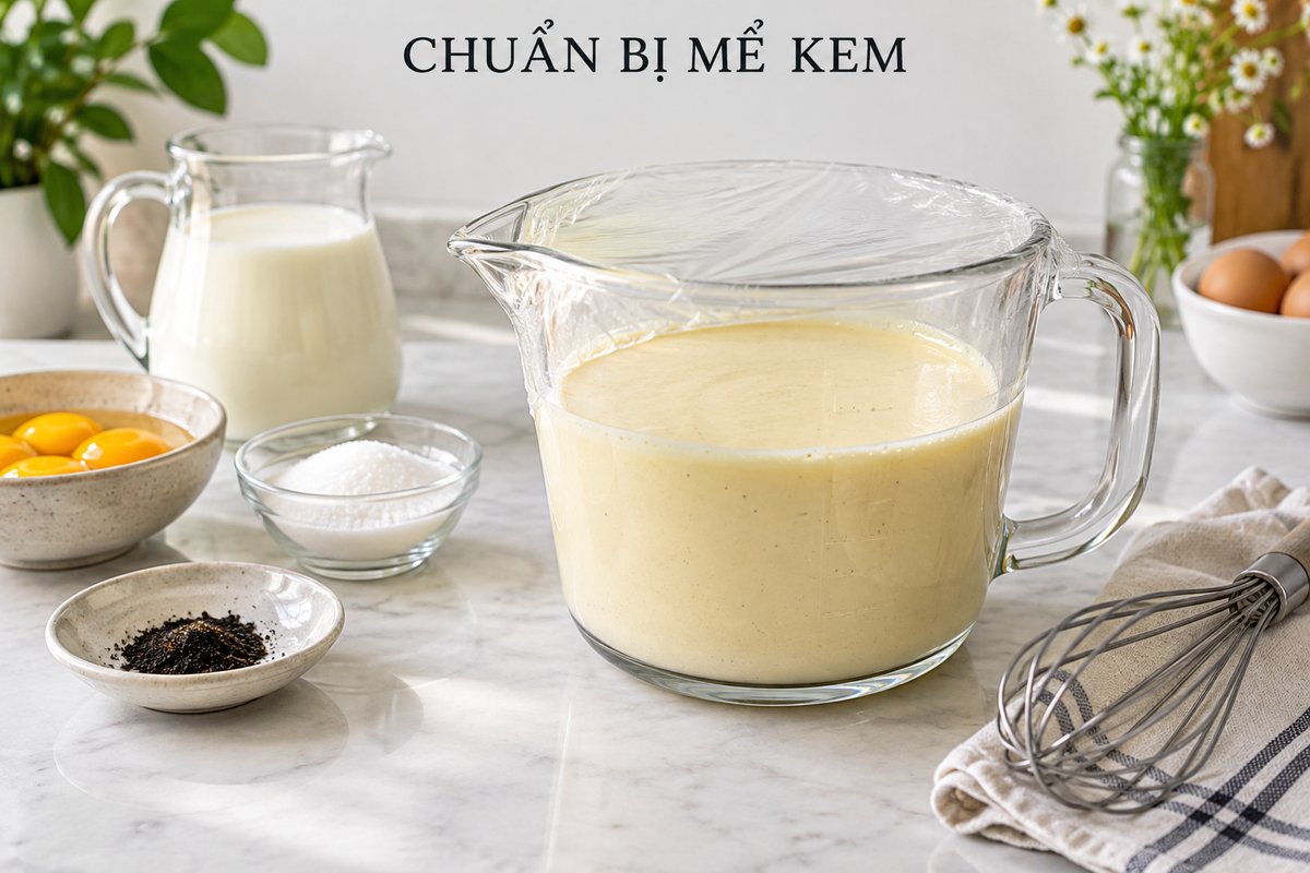 Hỗn hợp kem trong bình đong