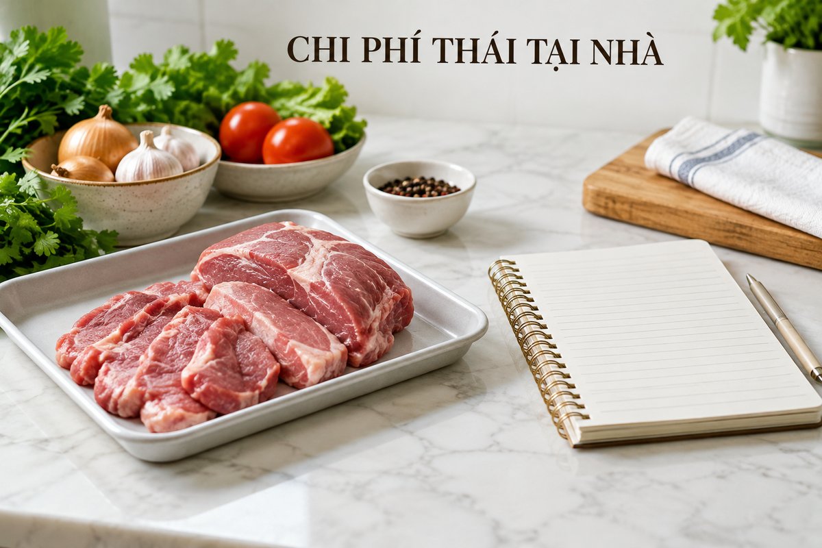 Phần thịt nhỏ và sổ dự toán gia đình