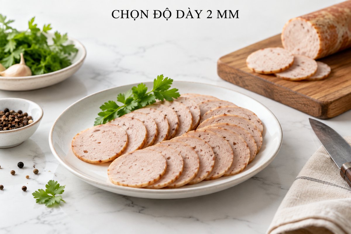 Giò lụa chín thái lát mỏng